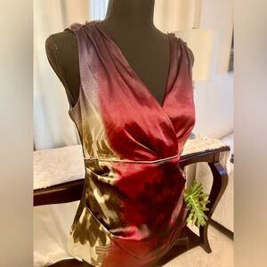 T Tahari V Neck Sleeveless Blouse (Size S)